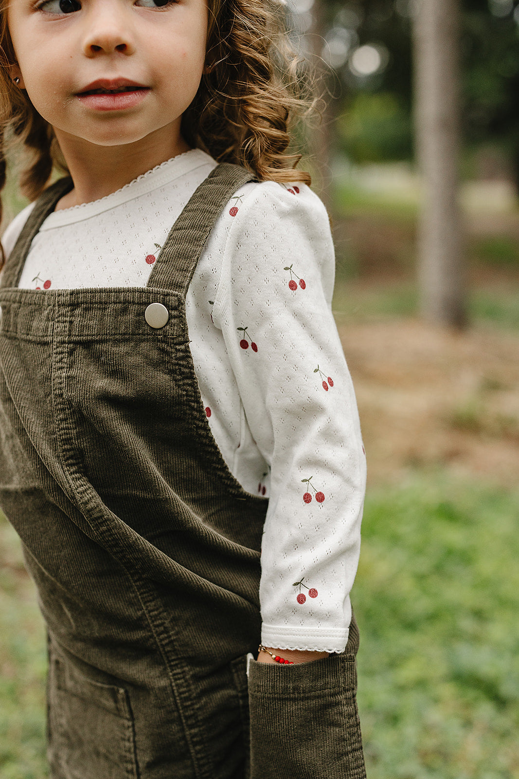 Cherry Pointelle Long Sleeve Tee - HoneyBug