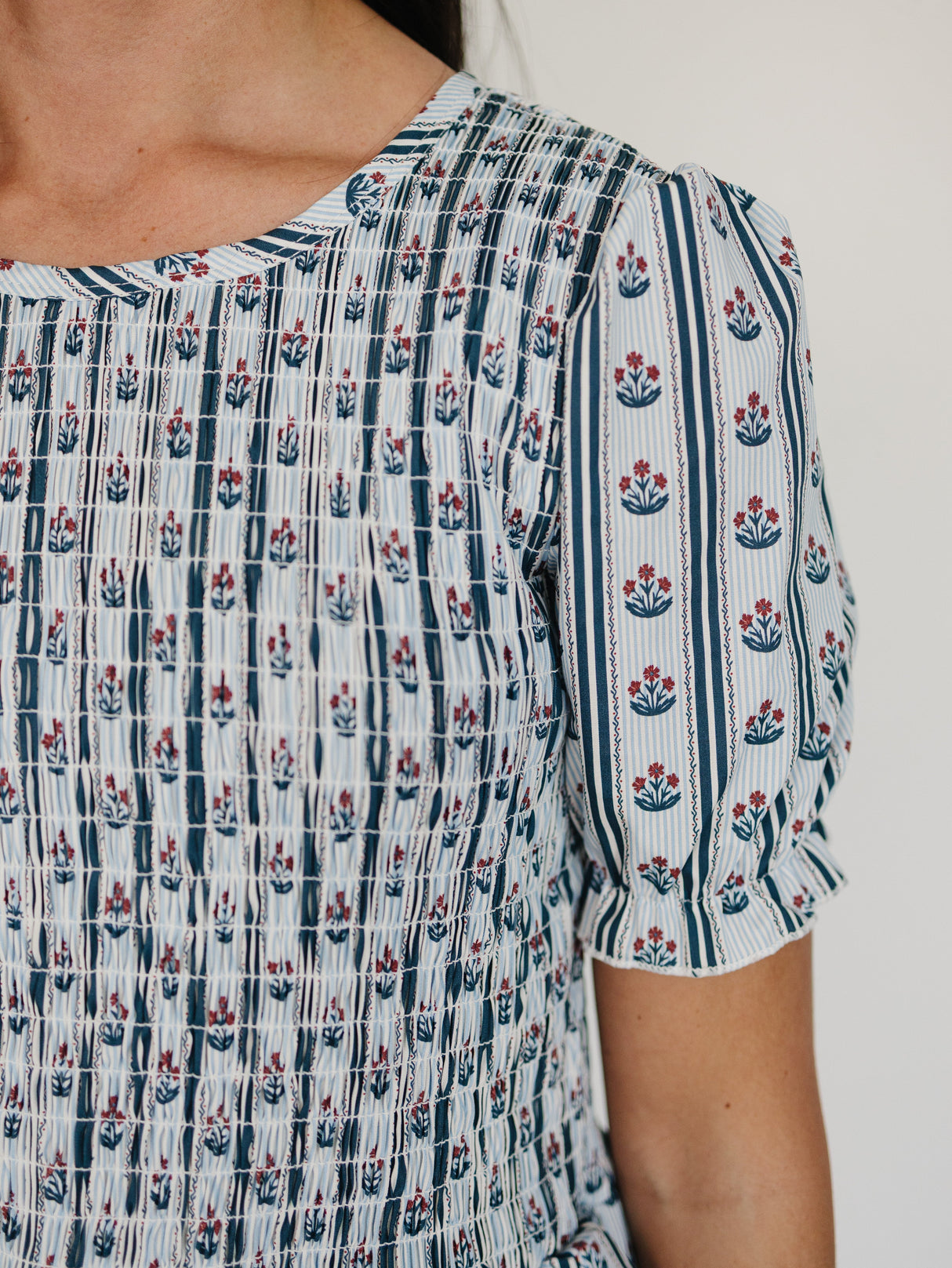 Adult Block Print Floral Dress