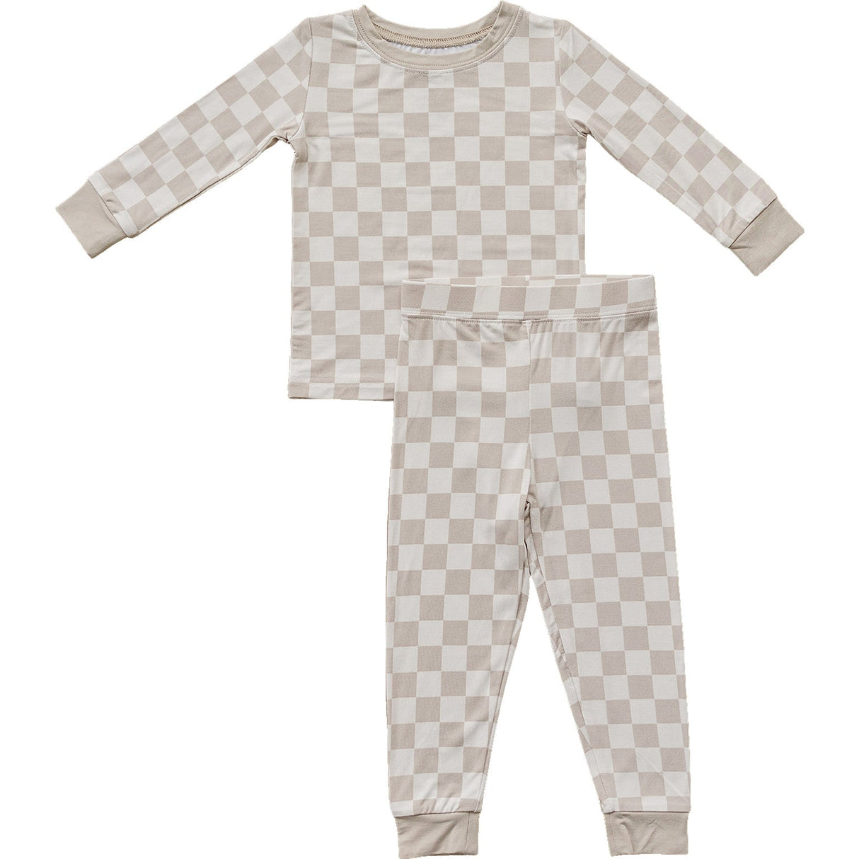 Taupe Checkered Bamboo Cozy Set - HoneyBug