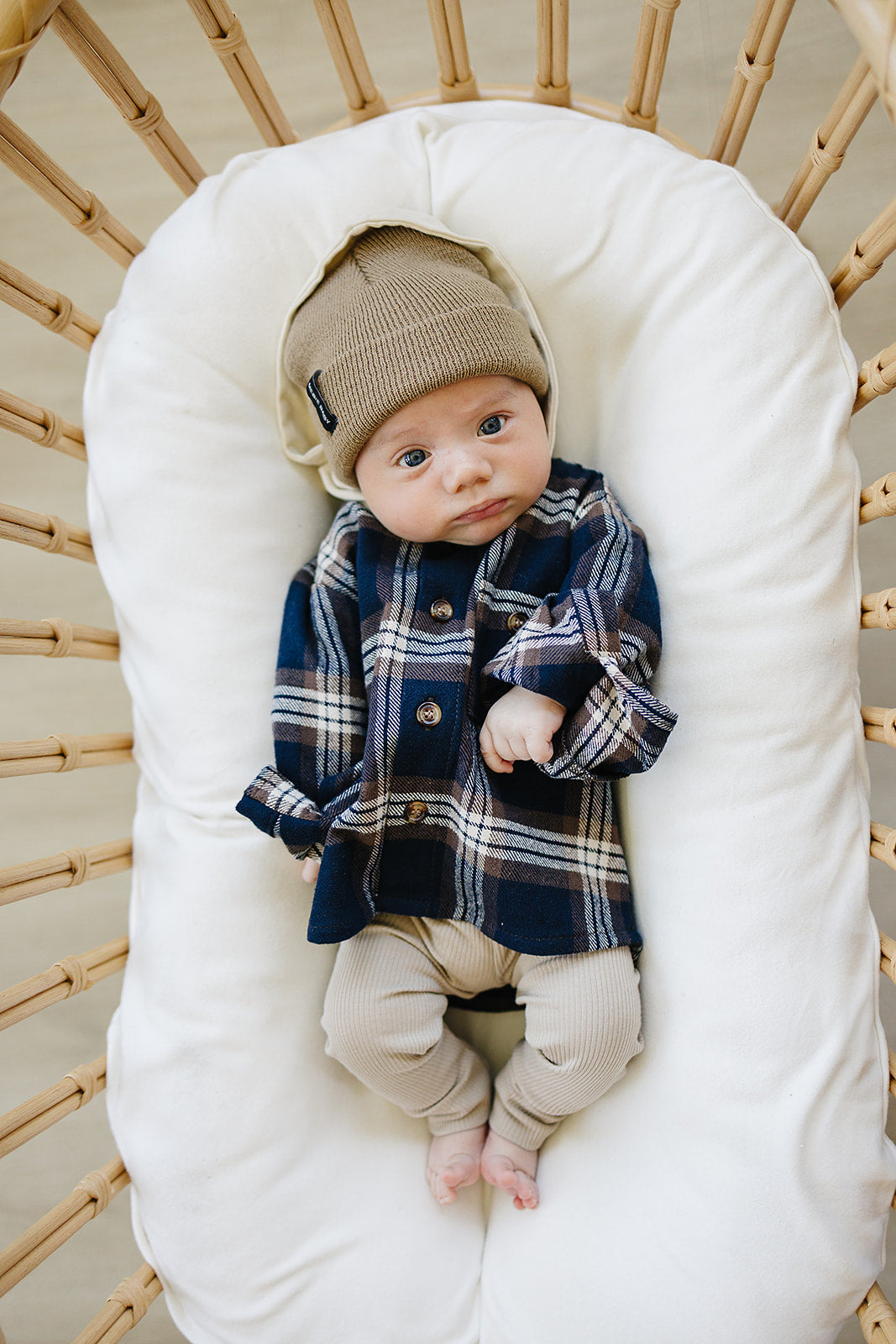 Plaid Hooded Button Up Shirt - HoneyBug