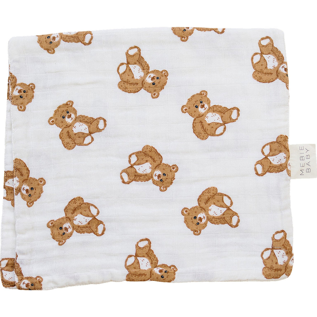 Teddy Bear Muslin Burp Cloth - HoneyBug