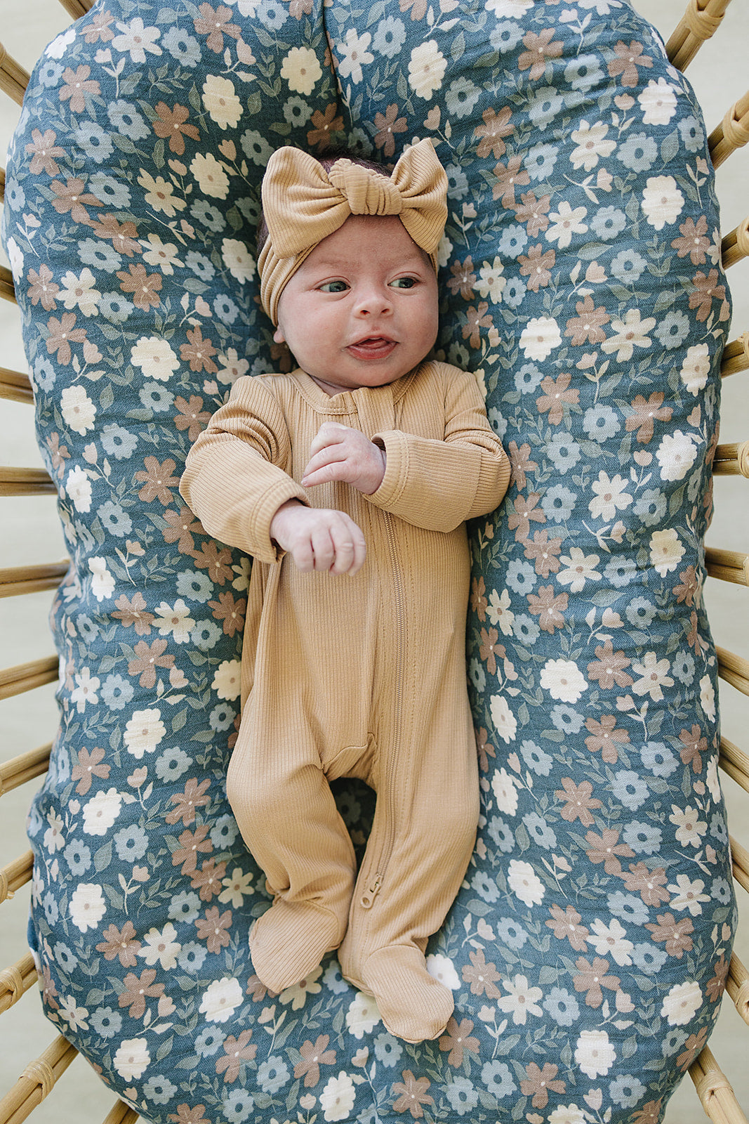 Latte Ribbed Bamboo Zipper - HoneyBug