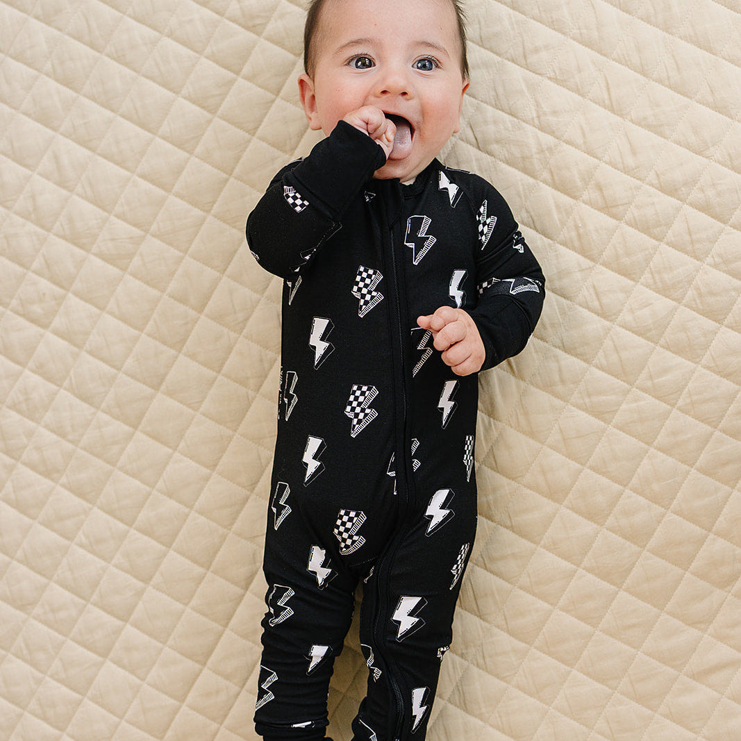 Bamboo Zip Romper | Ink Bolts