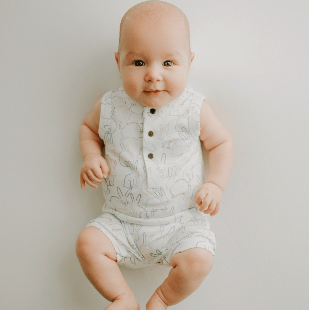 tank romper | bunnies - HoneyBug