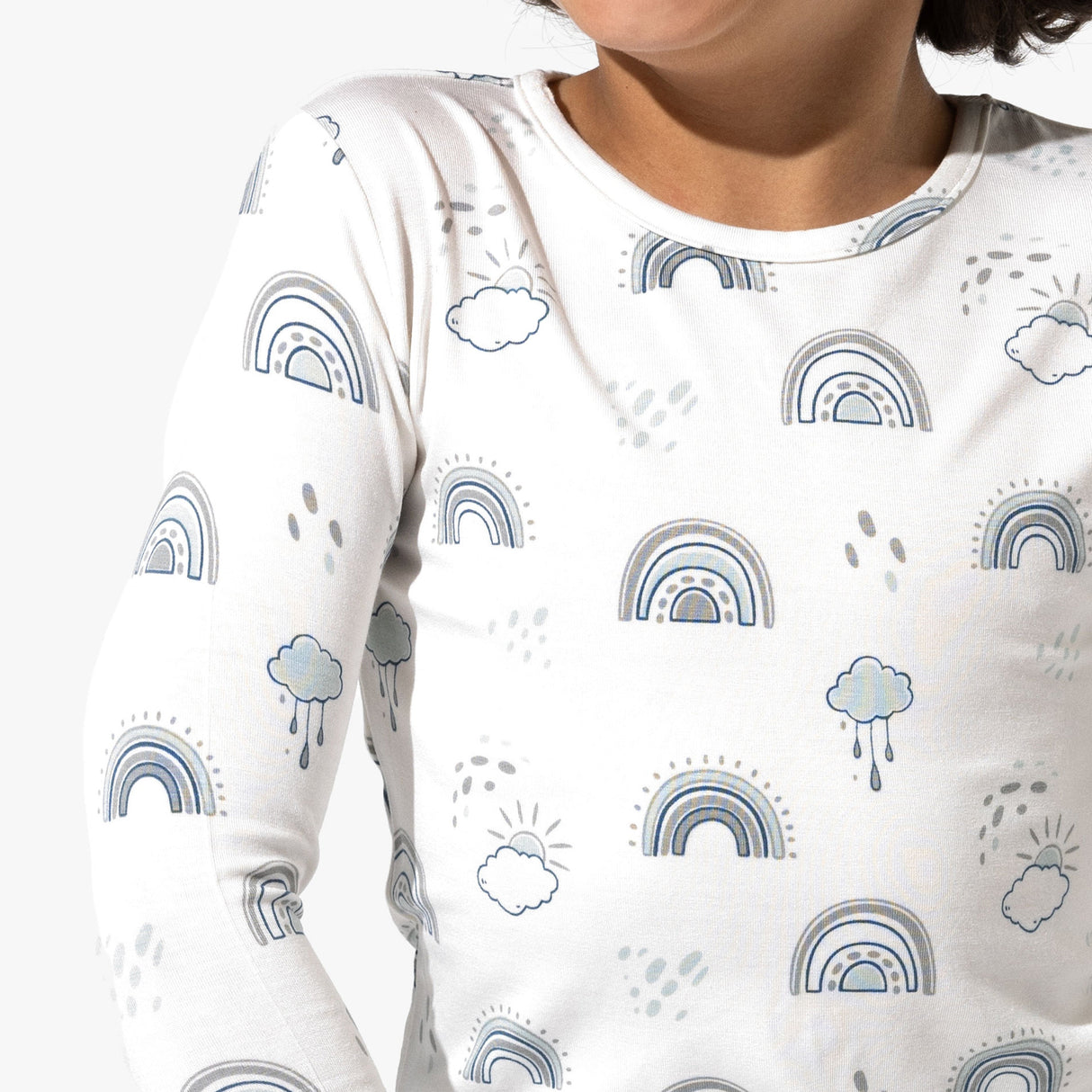 Grey Rainbows Bamboo Kids Pajamas - HoneyBug