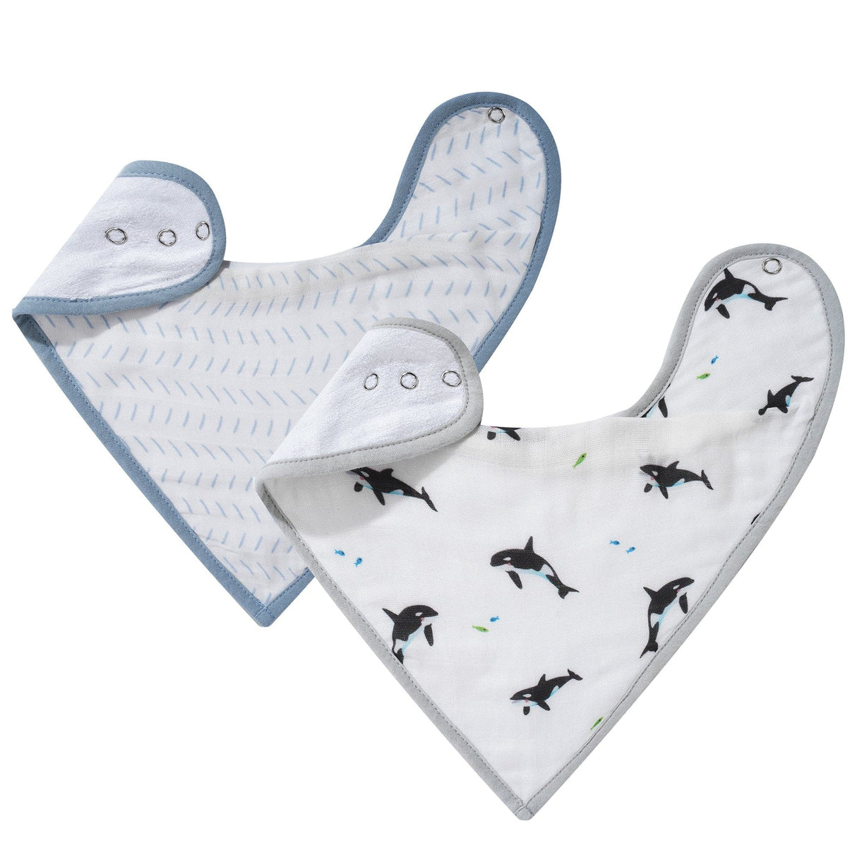 Orca & Blue Dash Bib Set - HoneyBug