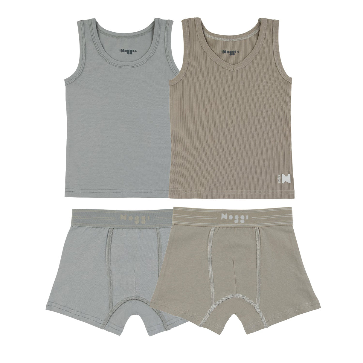 Logo Band Taupe + Blue (2 Sets) - HoneyBug