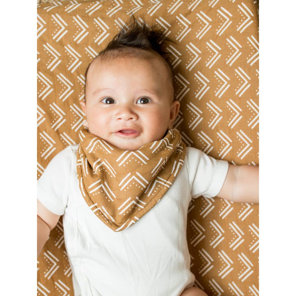 Bandana Bibs 2-pack - Mudcloth / Black Birds - HoneyBug