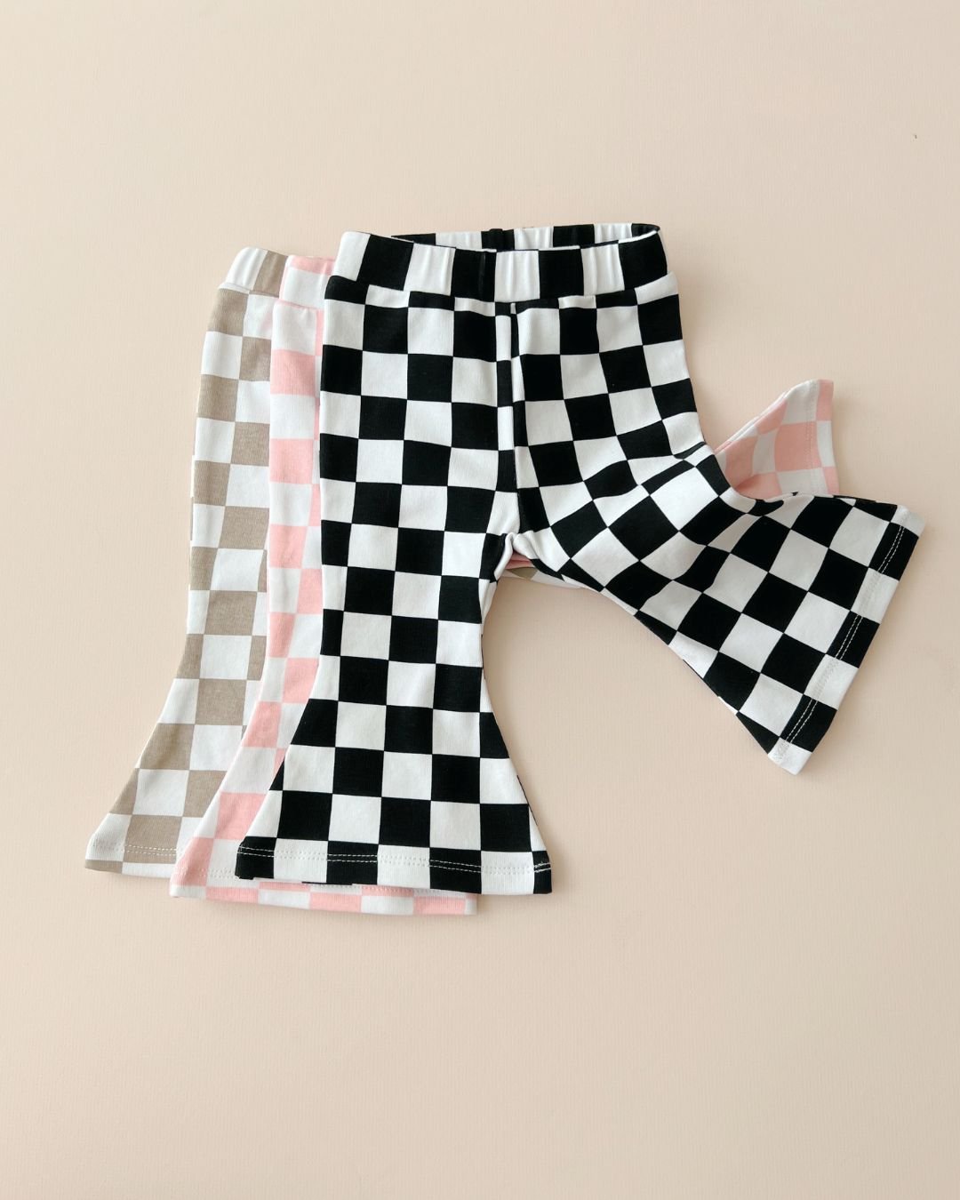 Checkered Flare Pants | Black - HoneyBug