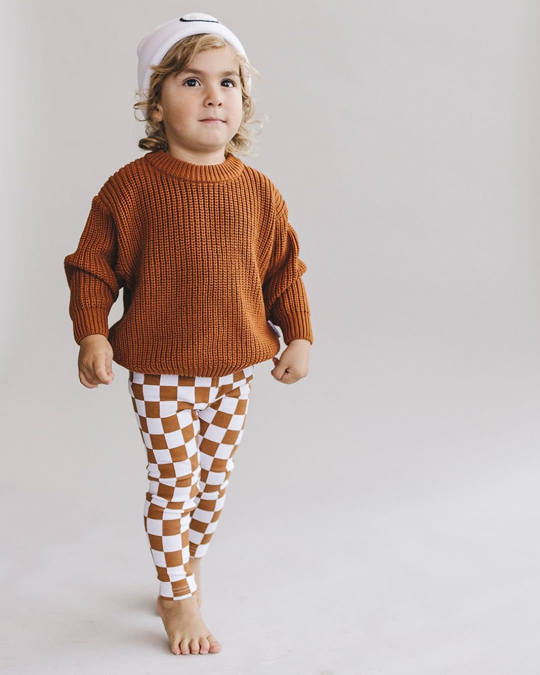 Checkered Leggings | Copper - HoneyBug