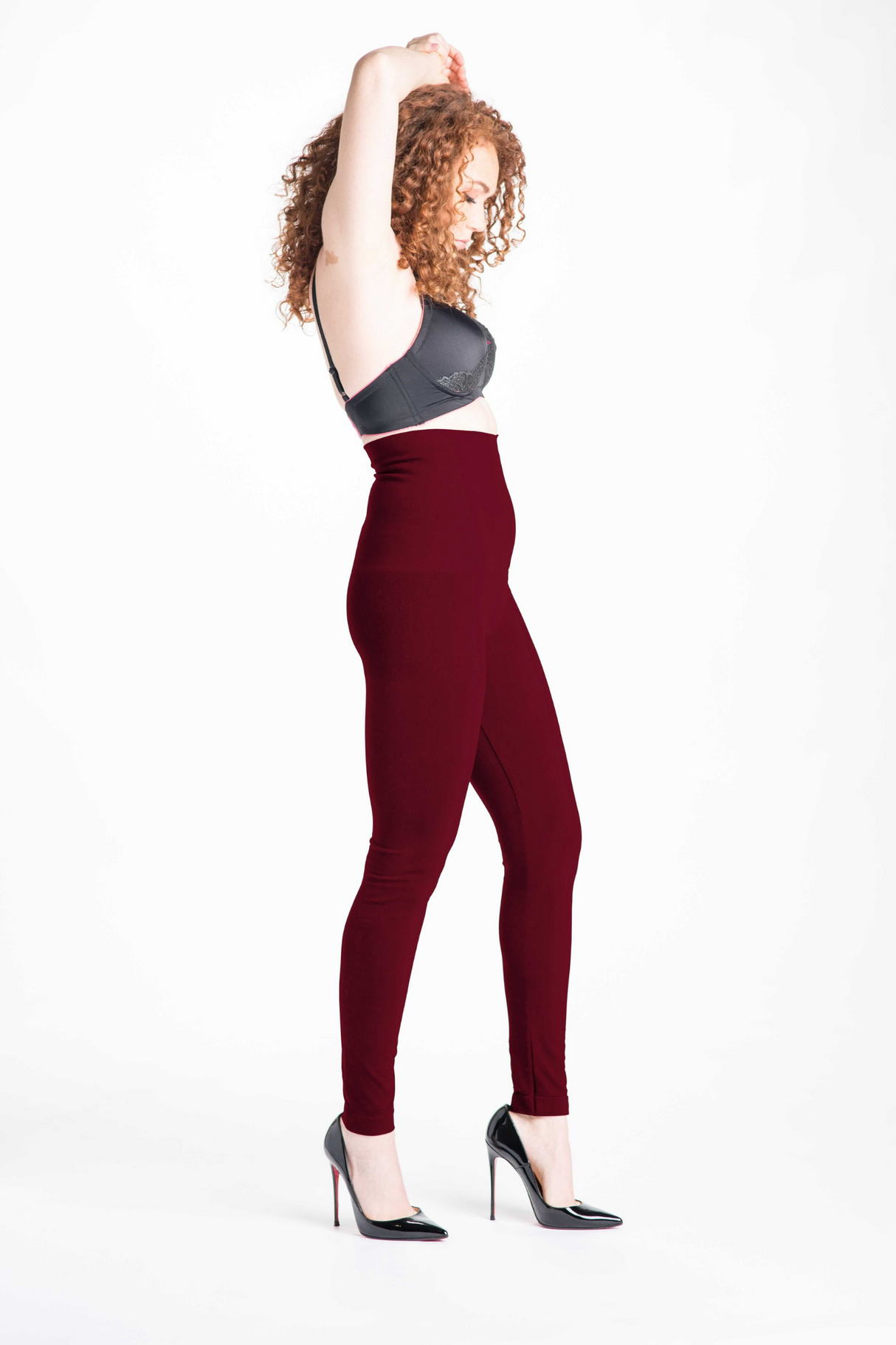 Snapback™ Postpartum Leggings - Crimson - HoneyBug