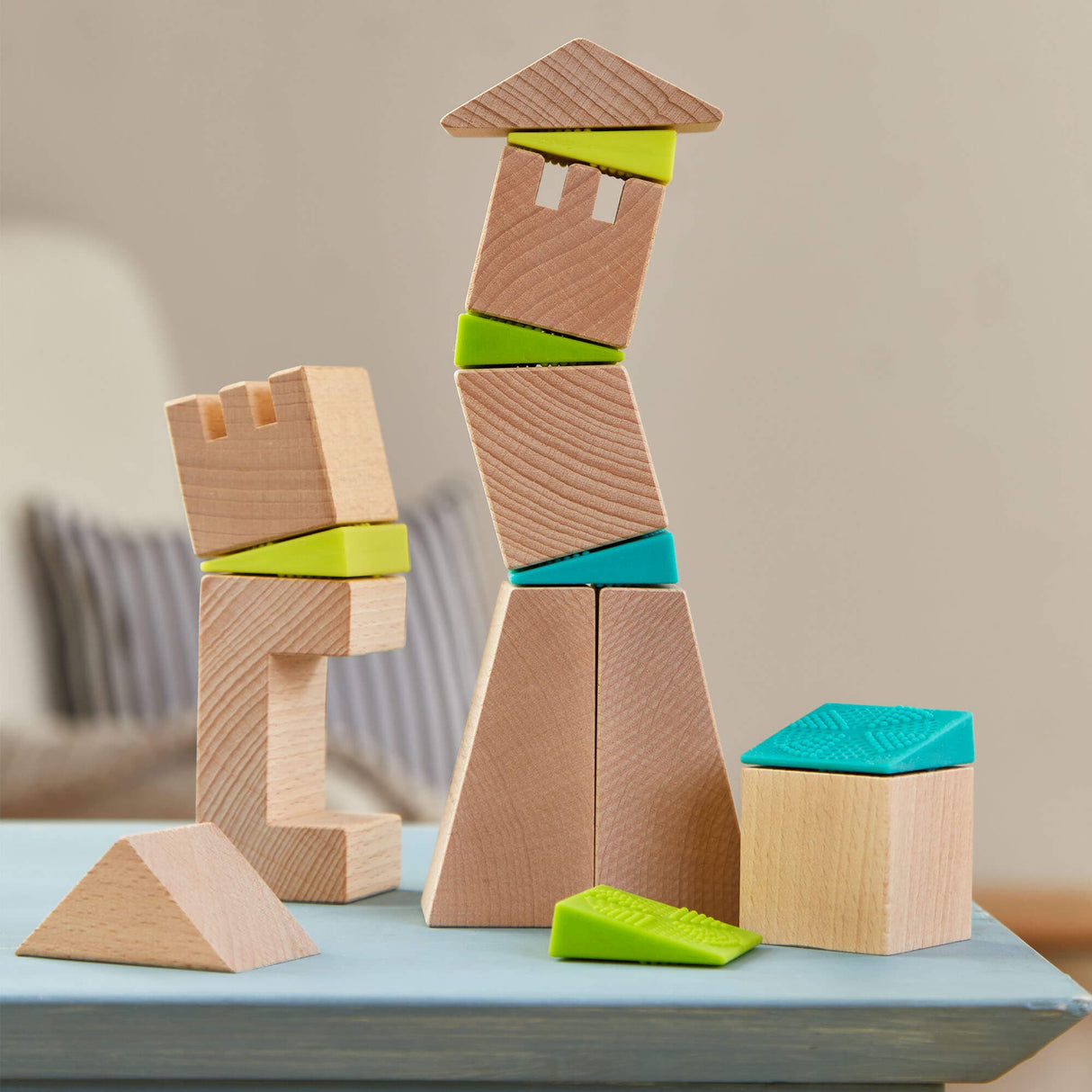 Crooked Towers Wooden Blocks - HoneyBug