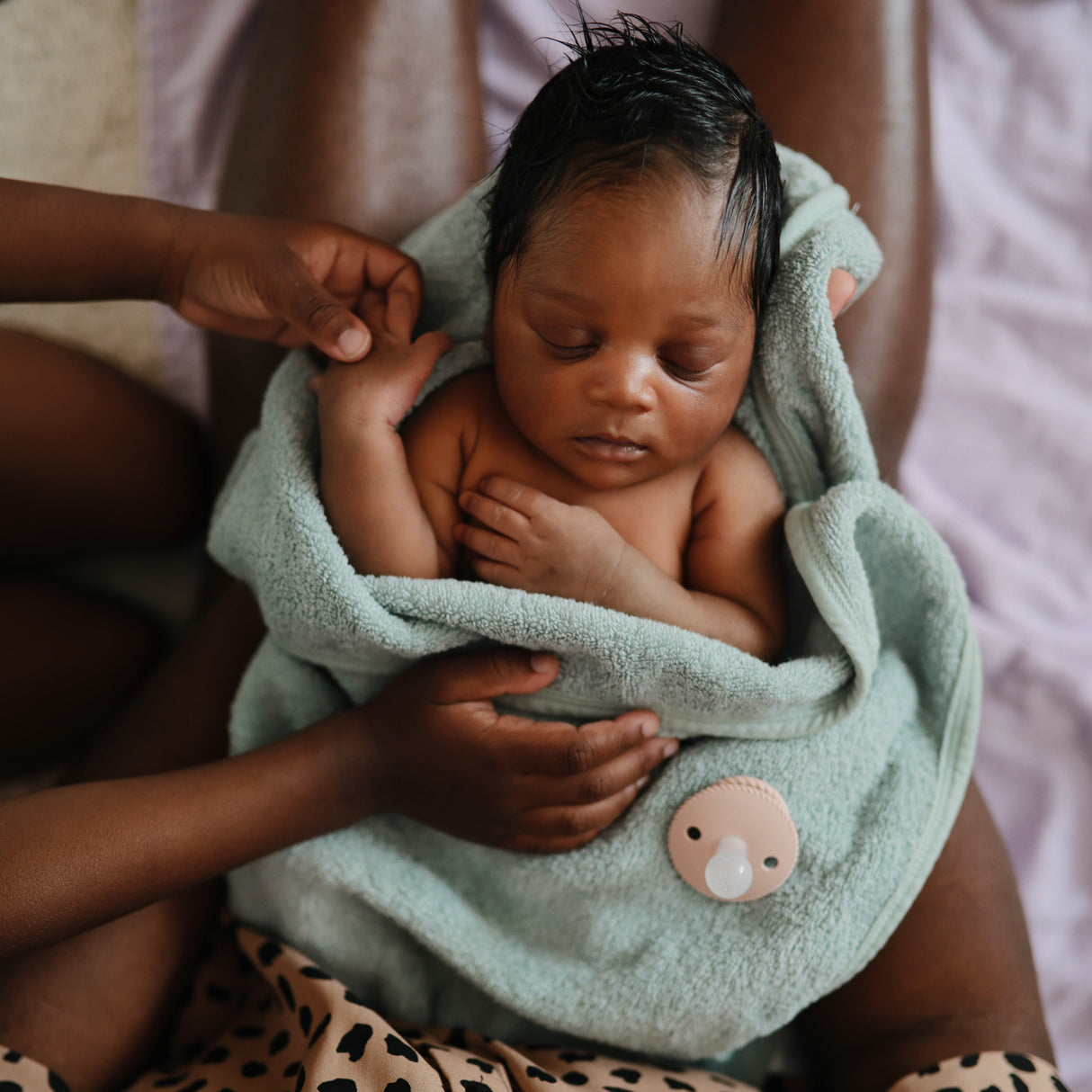 FRIGG Rope Silicone Pacifier 2-Pack - Green Tea/Powder Blue - HoneyBug