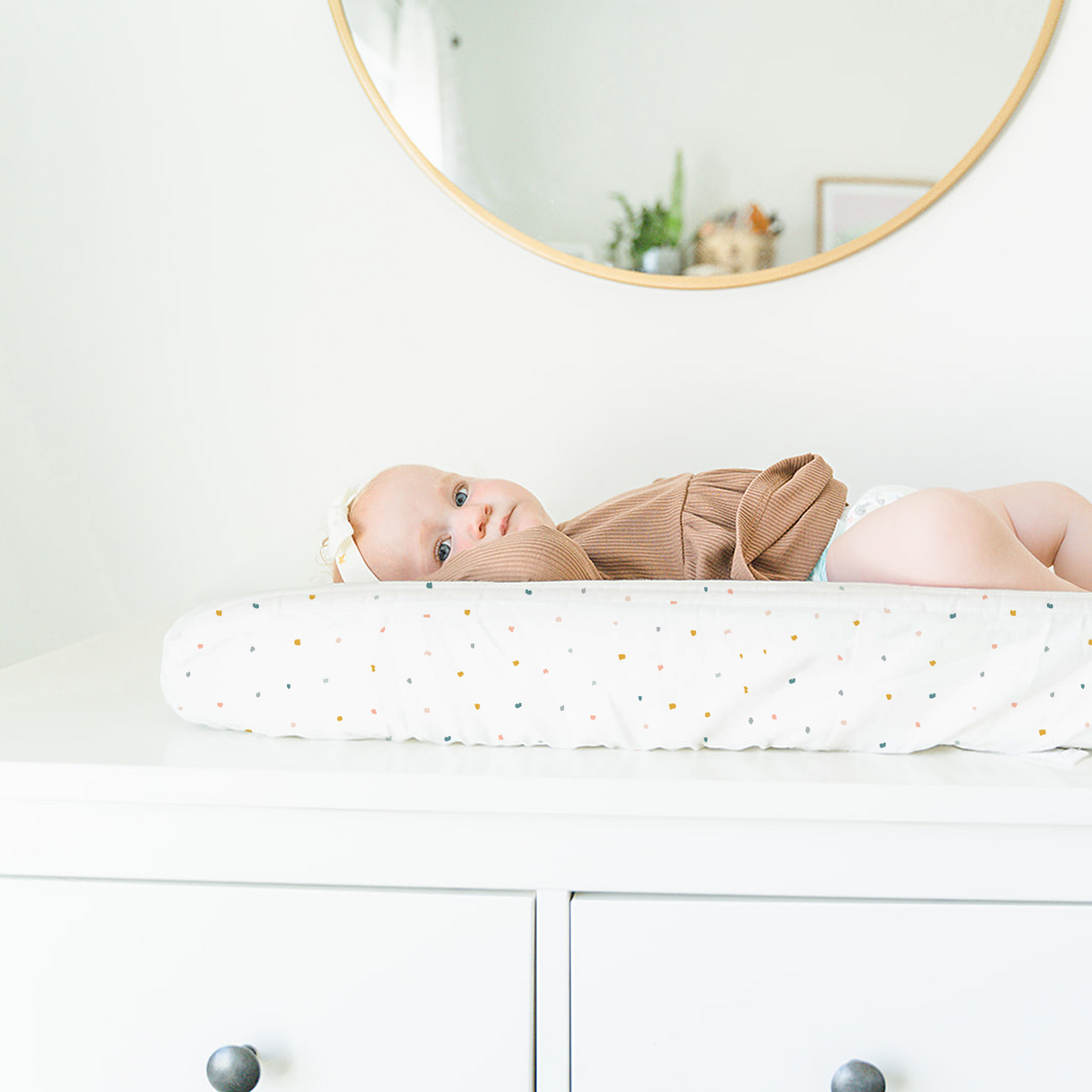 Organic Changing Pad Cover - Dotty - HoneyBug