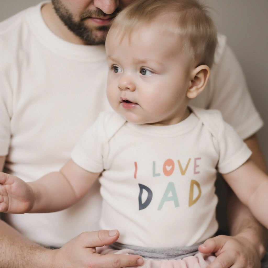 graphic bodysuit | love dad - HoneyBug