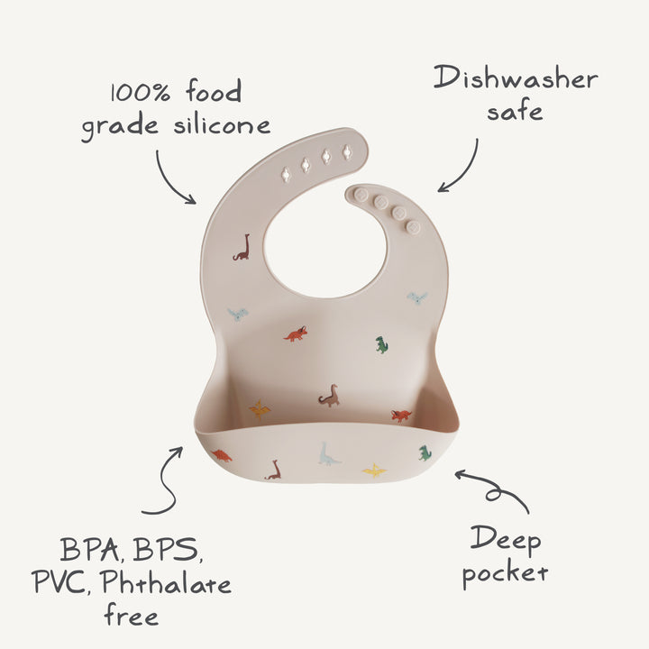 Silicone Baby Bib - Dusty Rose - HoneyBug