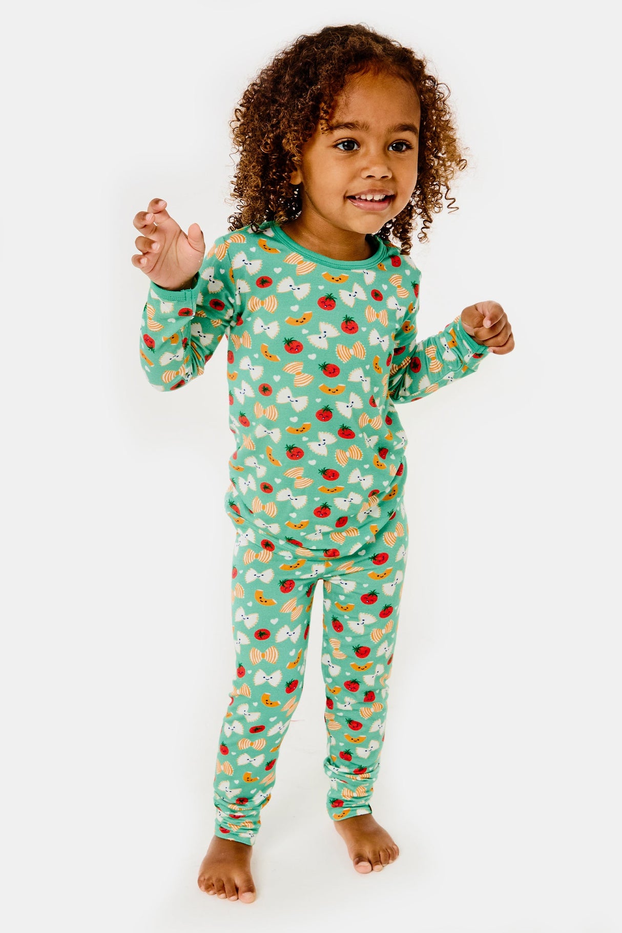 Long Sleeve Pajama Set - Pasta Night - HoneyBug