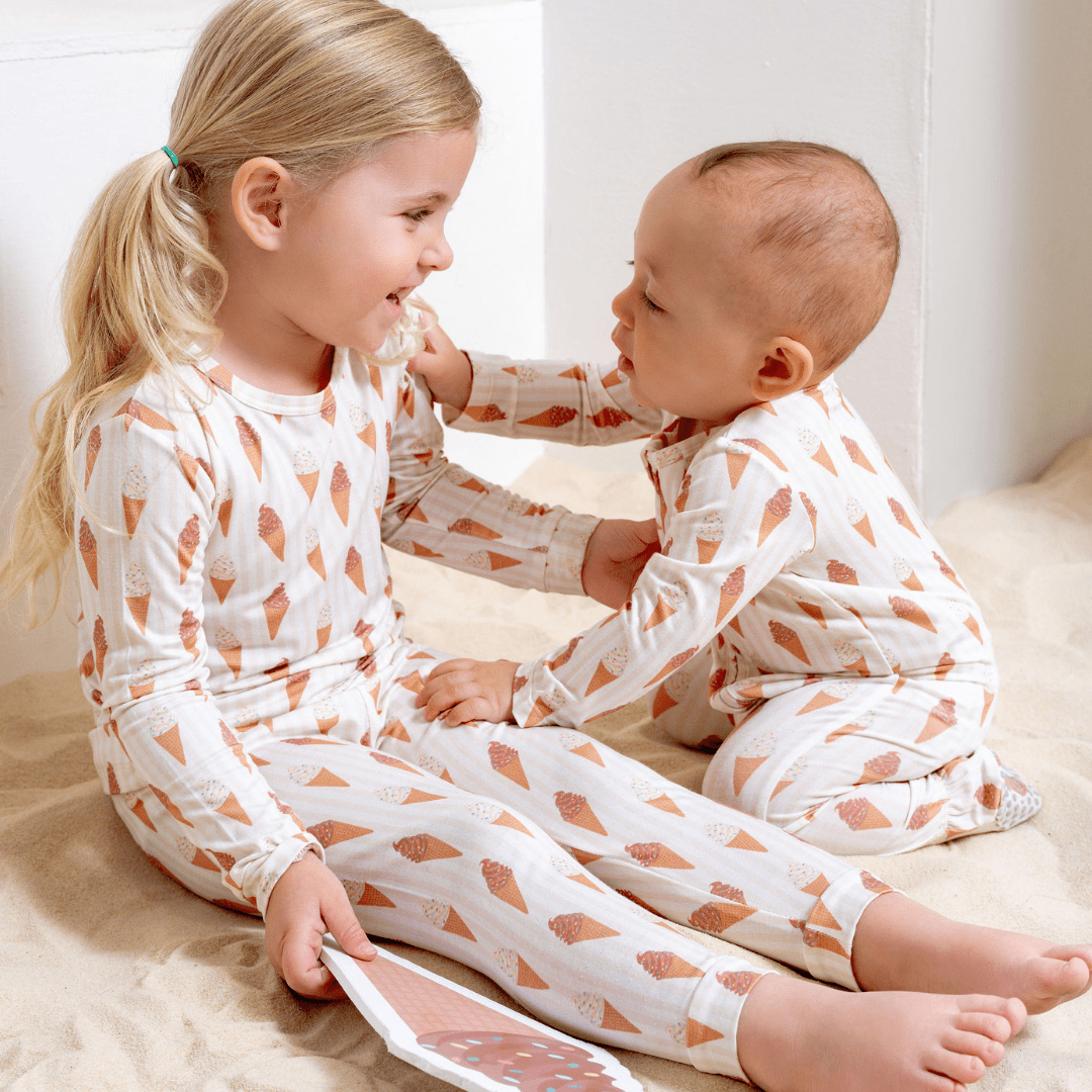 Footie Zippered One Piece - Sundae Fun Day - HoneyBug