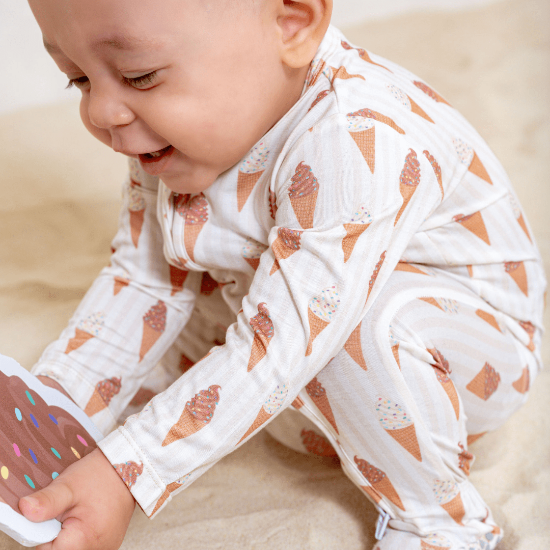 Footie Zippered One Piece - Sundae Fun Day - HoneyBug