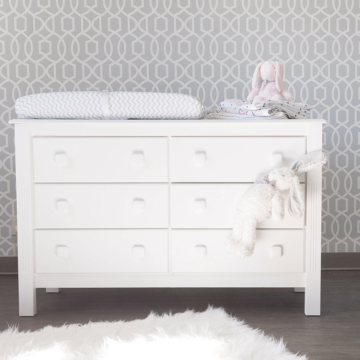 Changing Pad Cover | Cradle Sheet Set - Grey Chevron and Polka Dot - HoneyBug