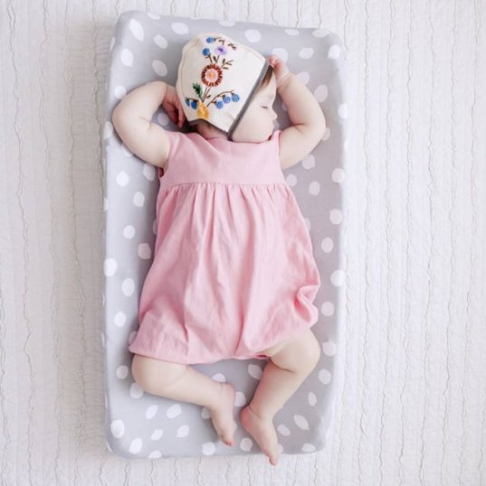 Changing Pad Cover | Cradle Sheet Set - Grey & White Abstract - HoneyBug