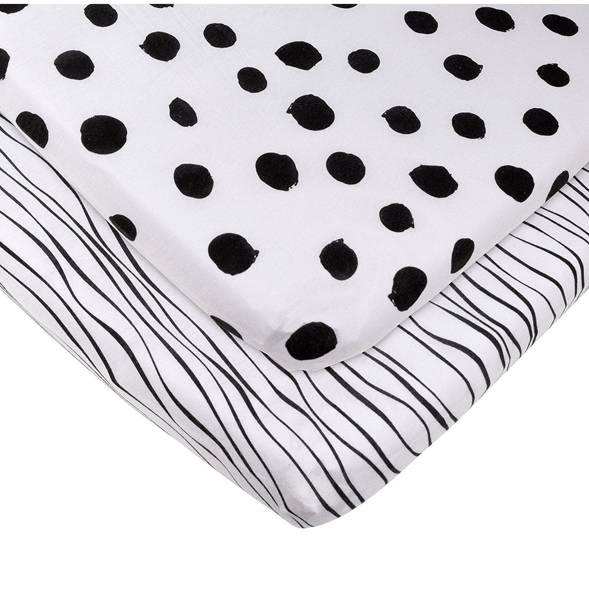 Changing Pad Cover | Cradle Sheet Set - Black & White Abstract - HoneyBug