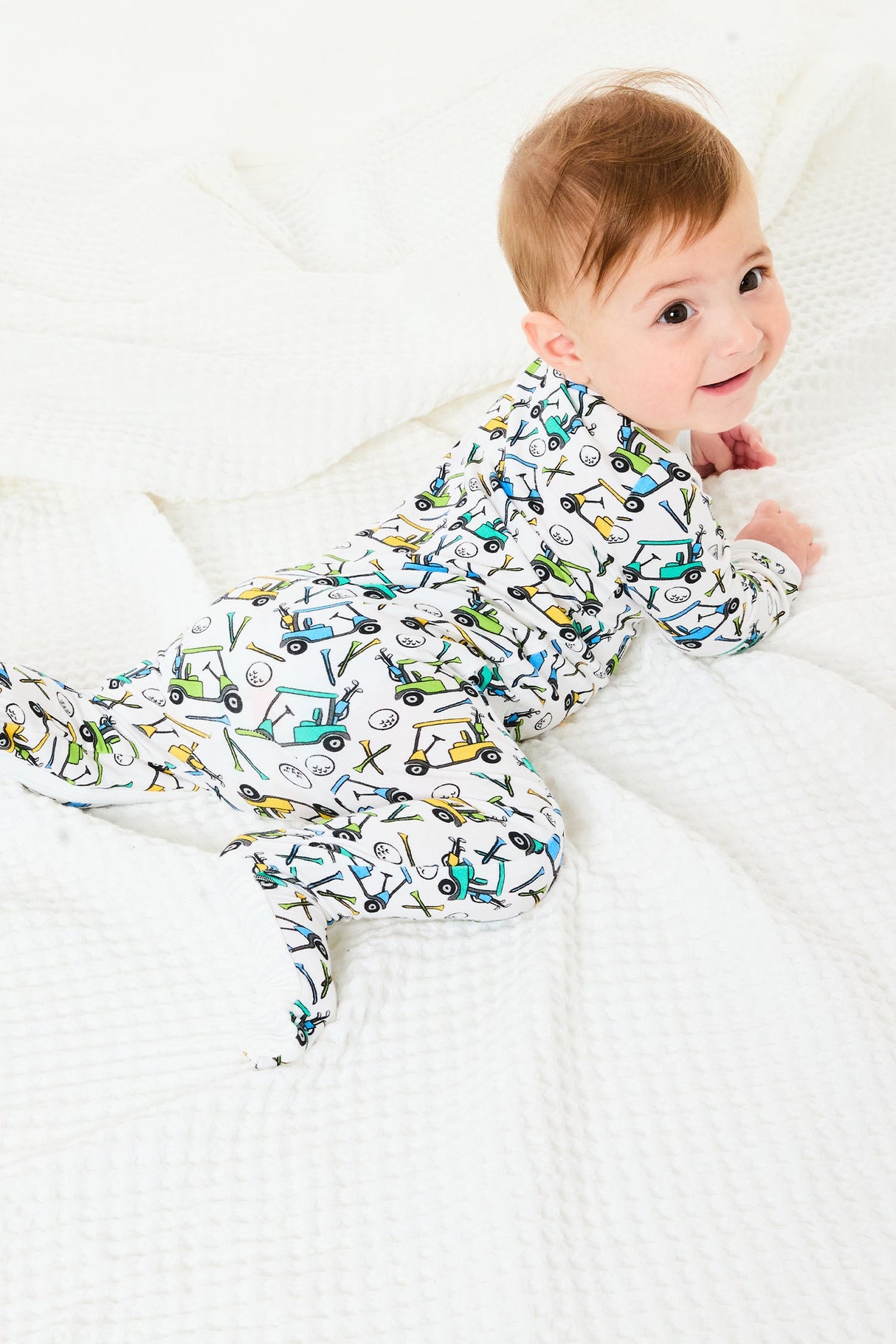 Soft & Stretchy Zipper Footie - Golf - HoneyBug