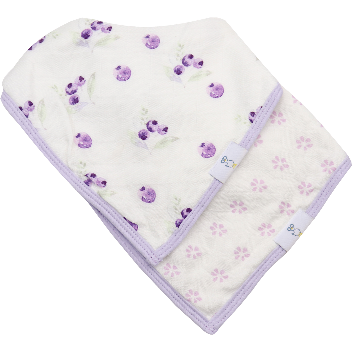Lavender Attachable Wooden and Silicone Teether and Flower Bib Gift Set - HoneyBug