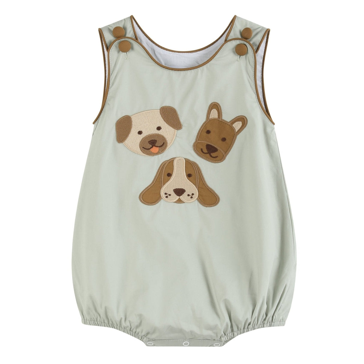 Green Dog Applique Bubble Romper