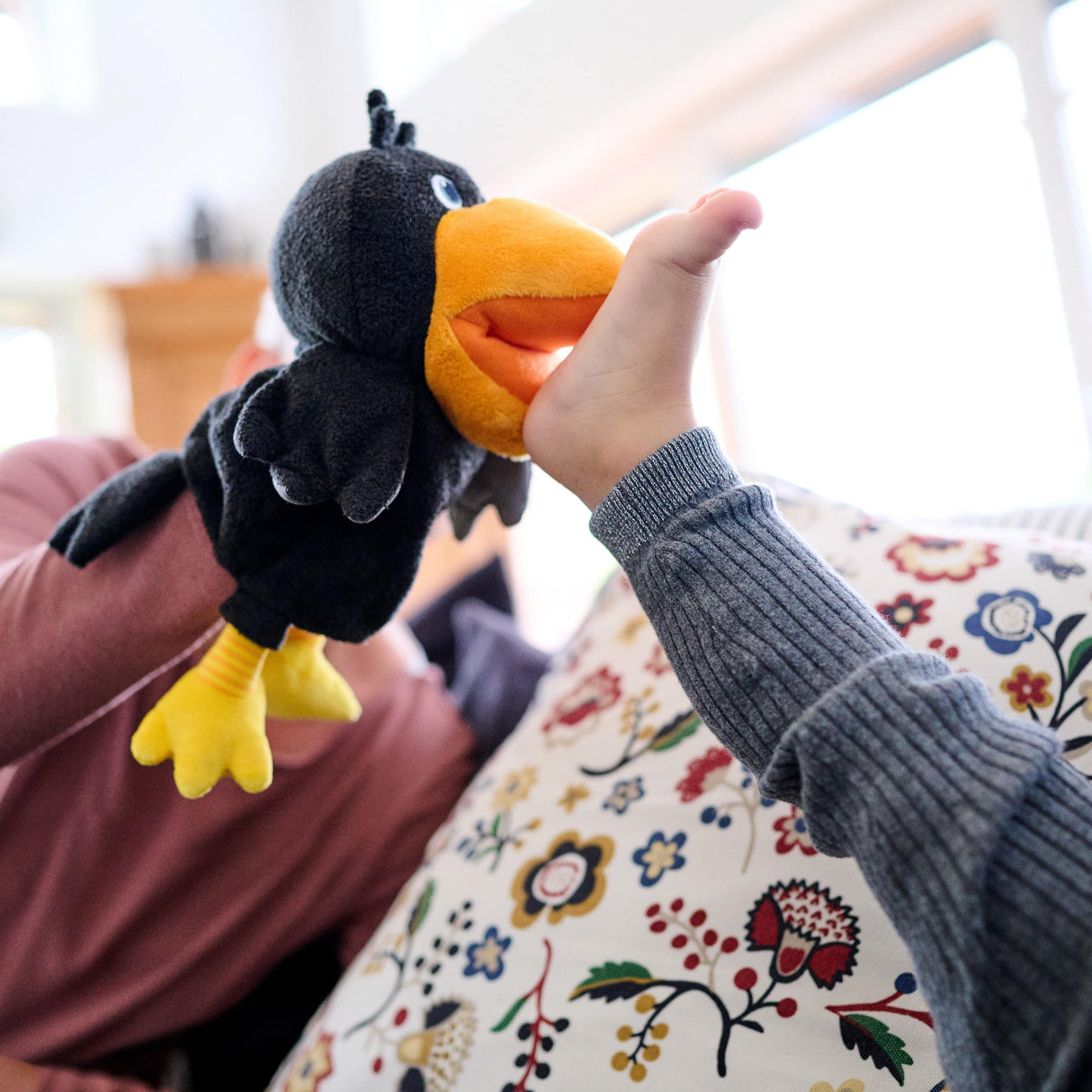 Theo the Raven Glove Puppet - HoneyBug