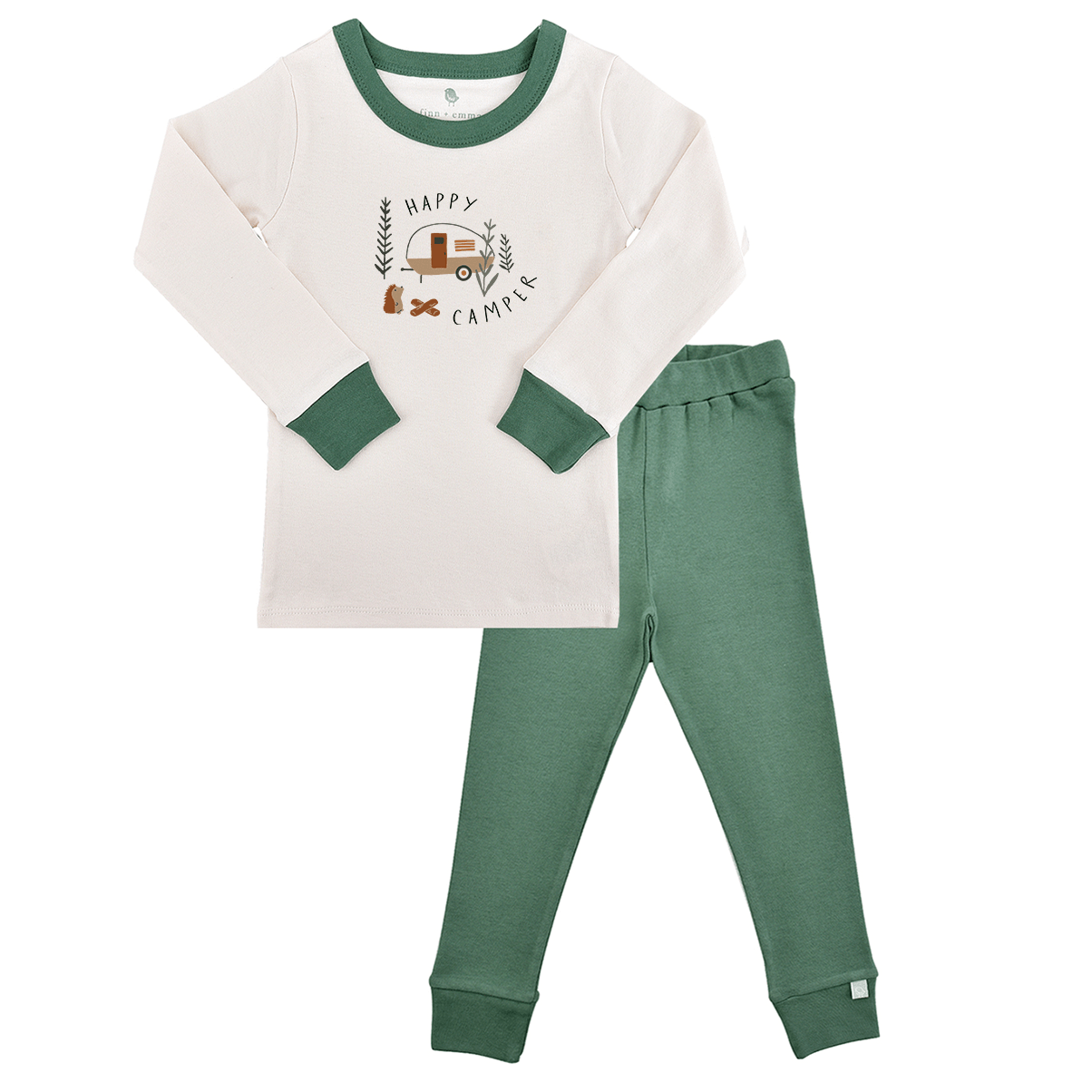pajamas | happy camper pine green - HoneyBug