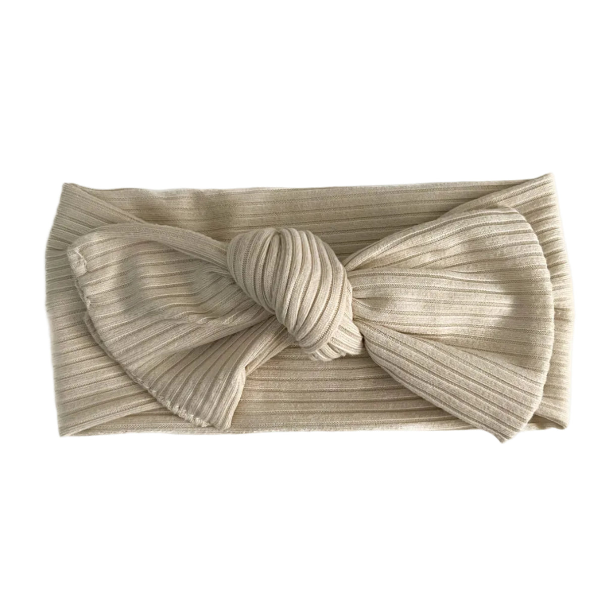 Oat Beige Baby Girl Bow Headwrap