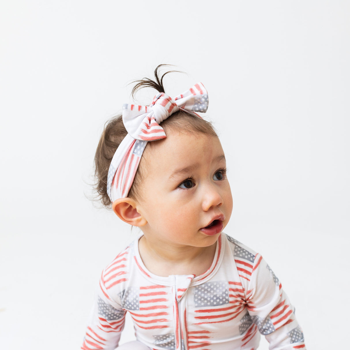 American Flag Convertible Foot Onesie - HoneyBug