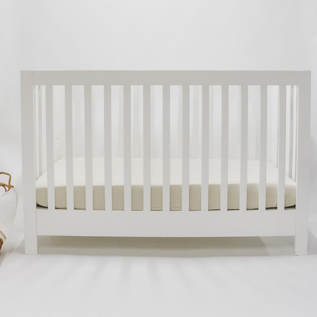 Oat Ribbed Crib Sheet