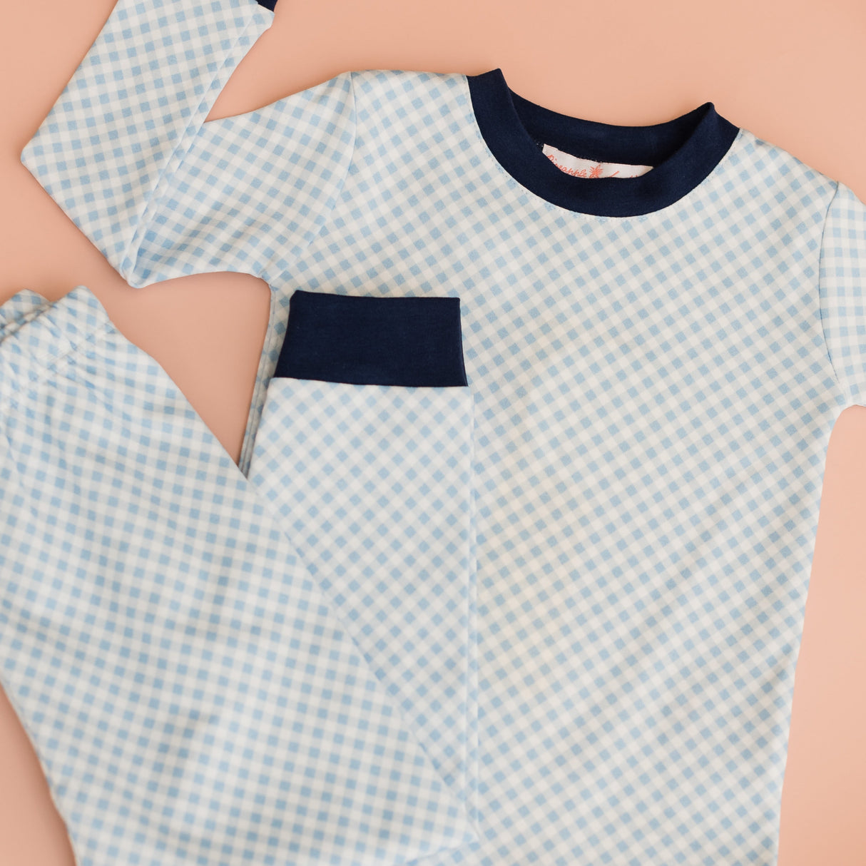 Blue Gingham Pajama Set - HoneyBug