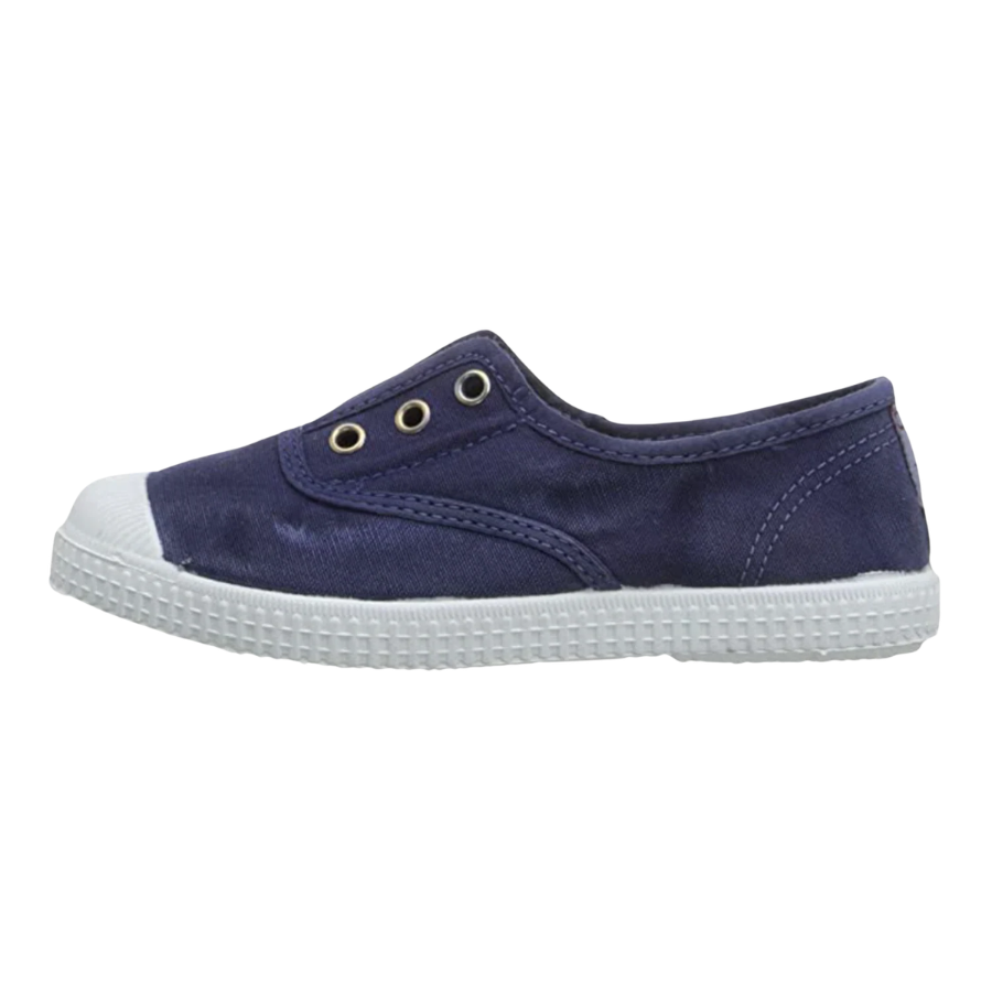 Distressed Toe Cap Slip On - Navy