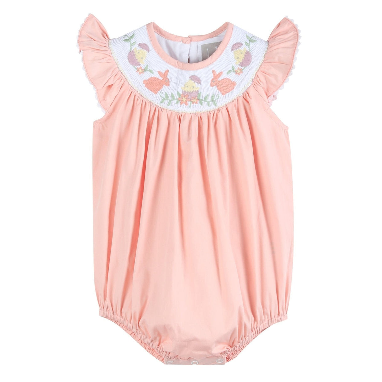 Light Pink Easter Smocked Flutter Romper