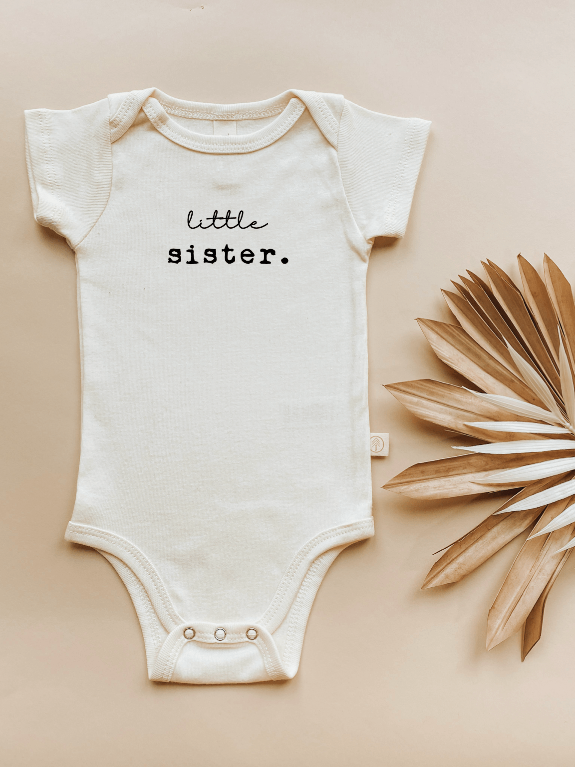 Little Sister Organic Cotton Short Sleeve Baby Bodysuit - HoneyBug