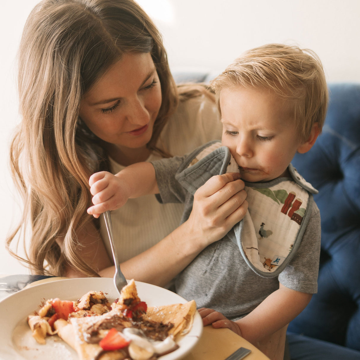 Cotton Muslin Classic Bib 3 Pack - Farmyard - HoneyBug