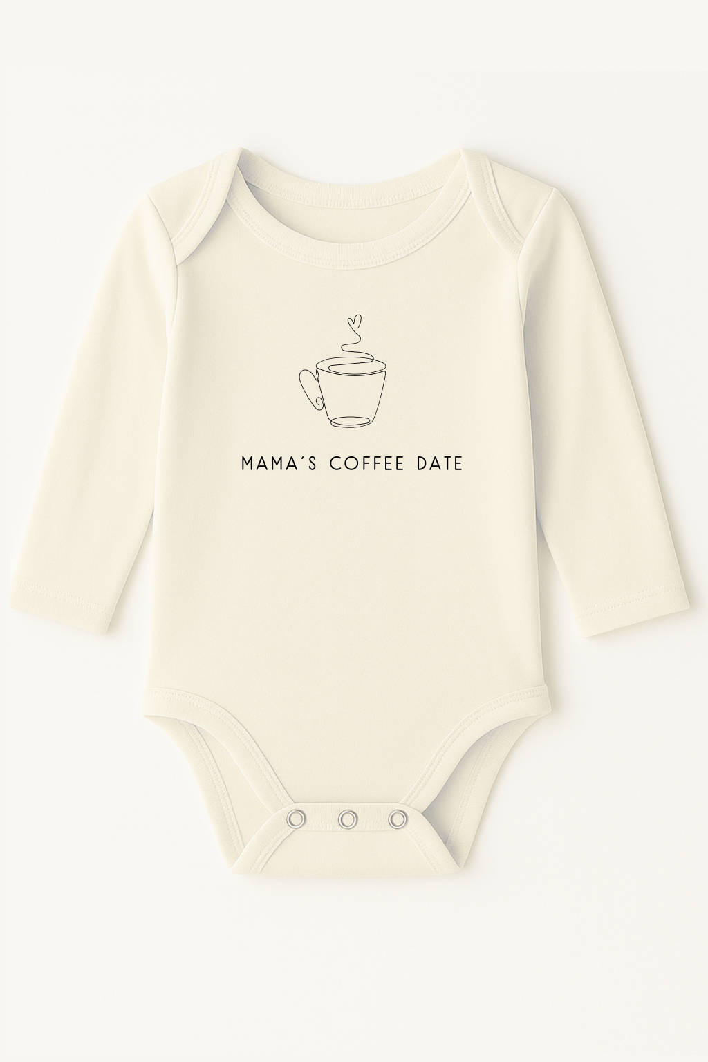 Mama's Coffee Date Organic Cotton Baby Bodysuit Long Sleeve - HoneyBug