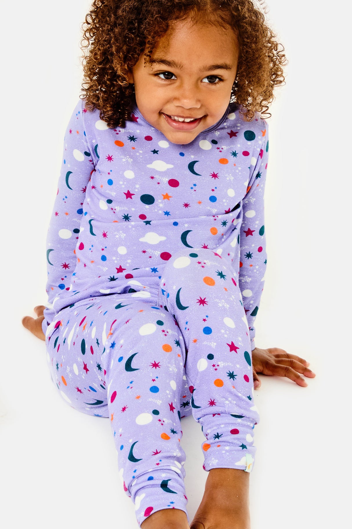 Long Sleeve Pajama Set - Luna Lavender - HoneyBug