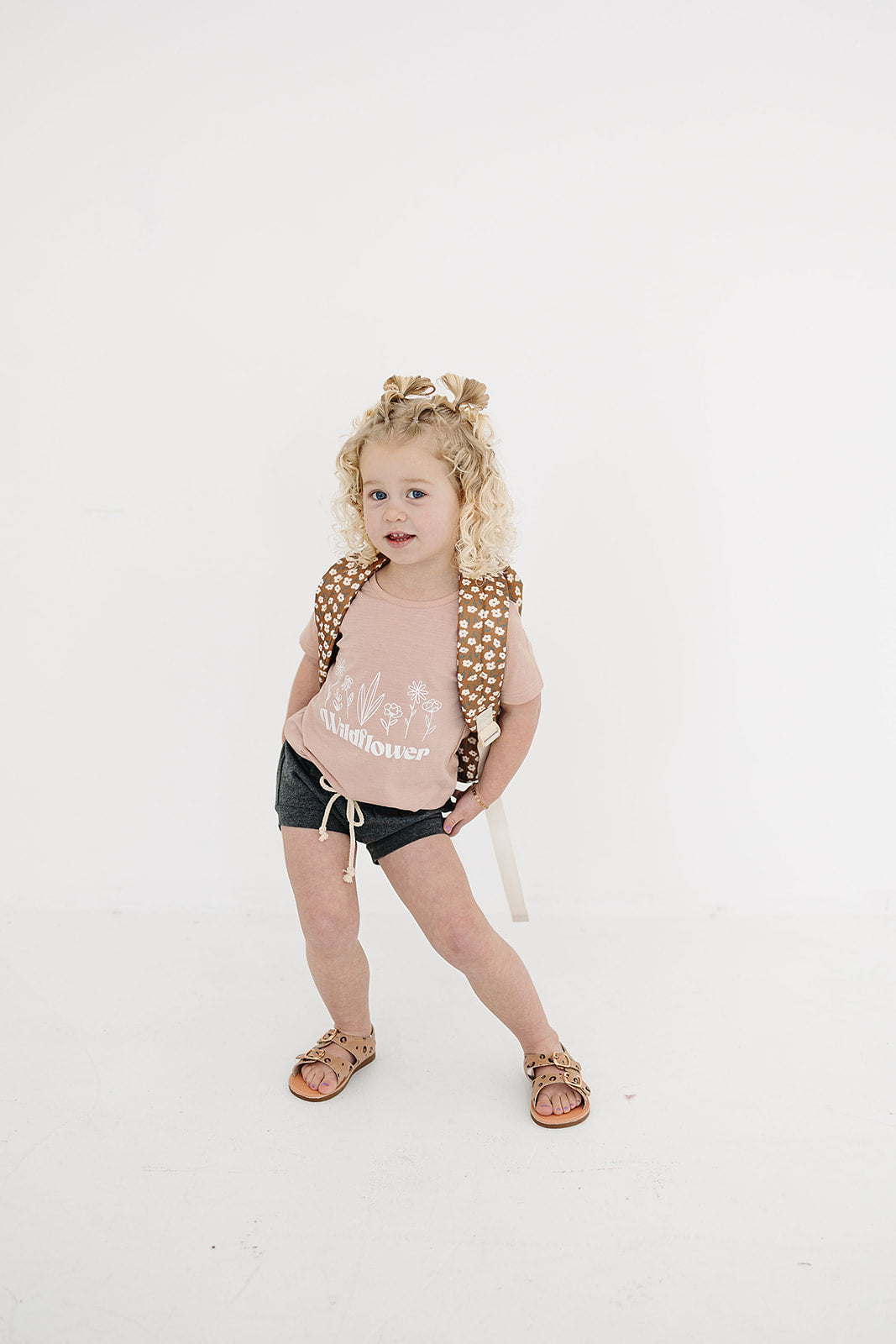 Mustard Floral Mini Backpack - HoneyBug