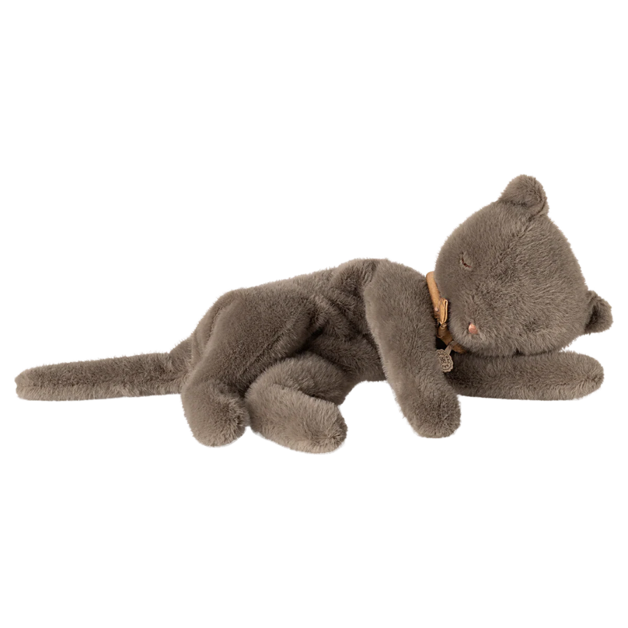 Sleeping kitten plush, Medium - Grey