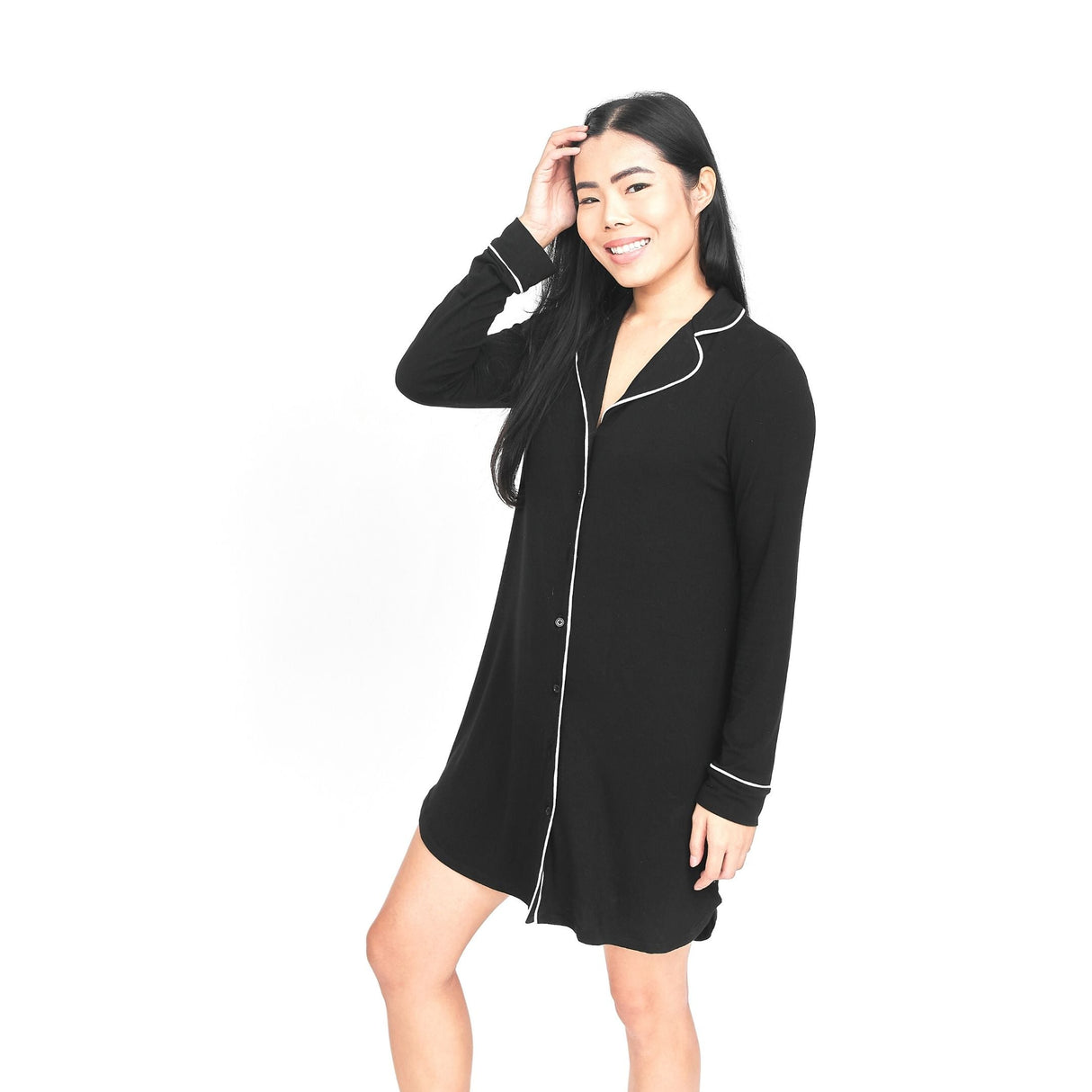 The Black CloudLuxe Nightshirt - HoneyBug