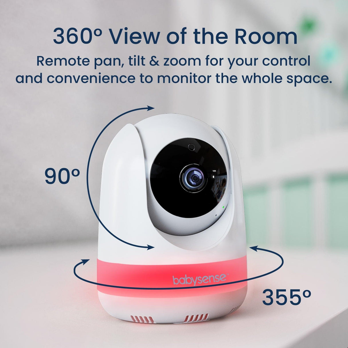Babysense Max View: Video Baby Monitor with 1 or 2 Cameras, Non Wifi, Split Screen, Night Light & Sound Machine - HoneyBug