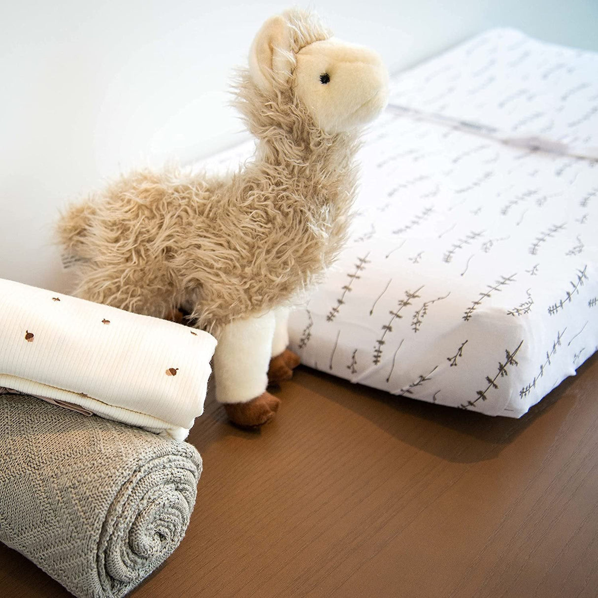 Changing Pad Cover | Cradle Sheet Set - Forest Grey Leaf & Floral - HoneyBug