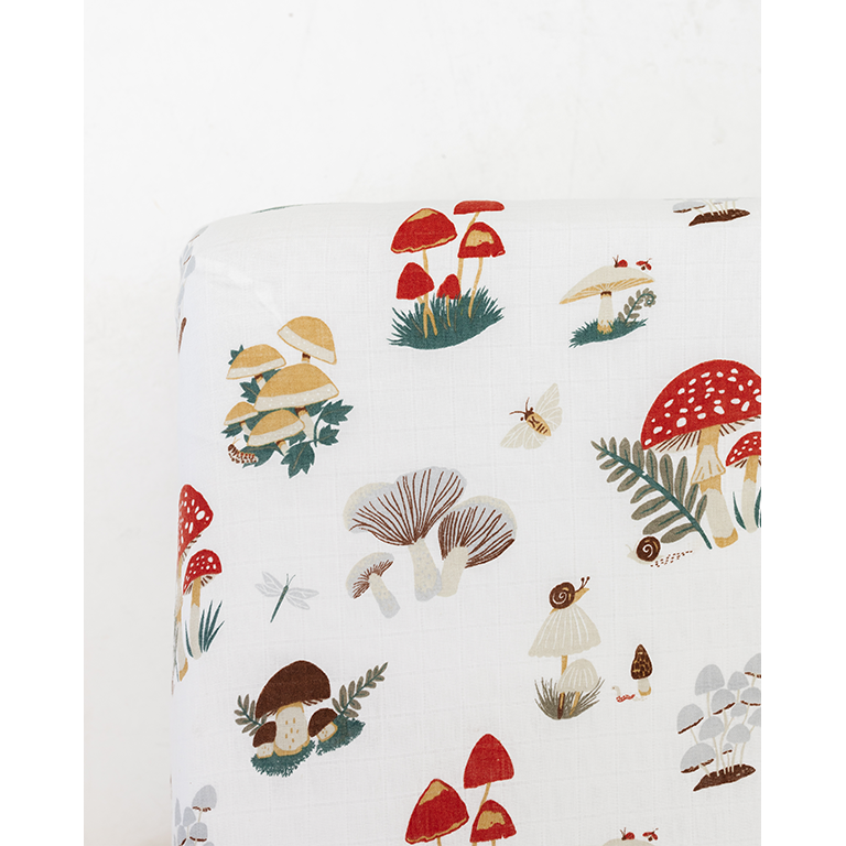 Mushroom Crib Sheet - HoneyBug