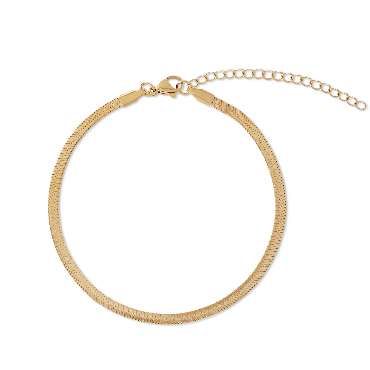 Nic Herringbone Chain Anklet - HoneyBug