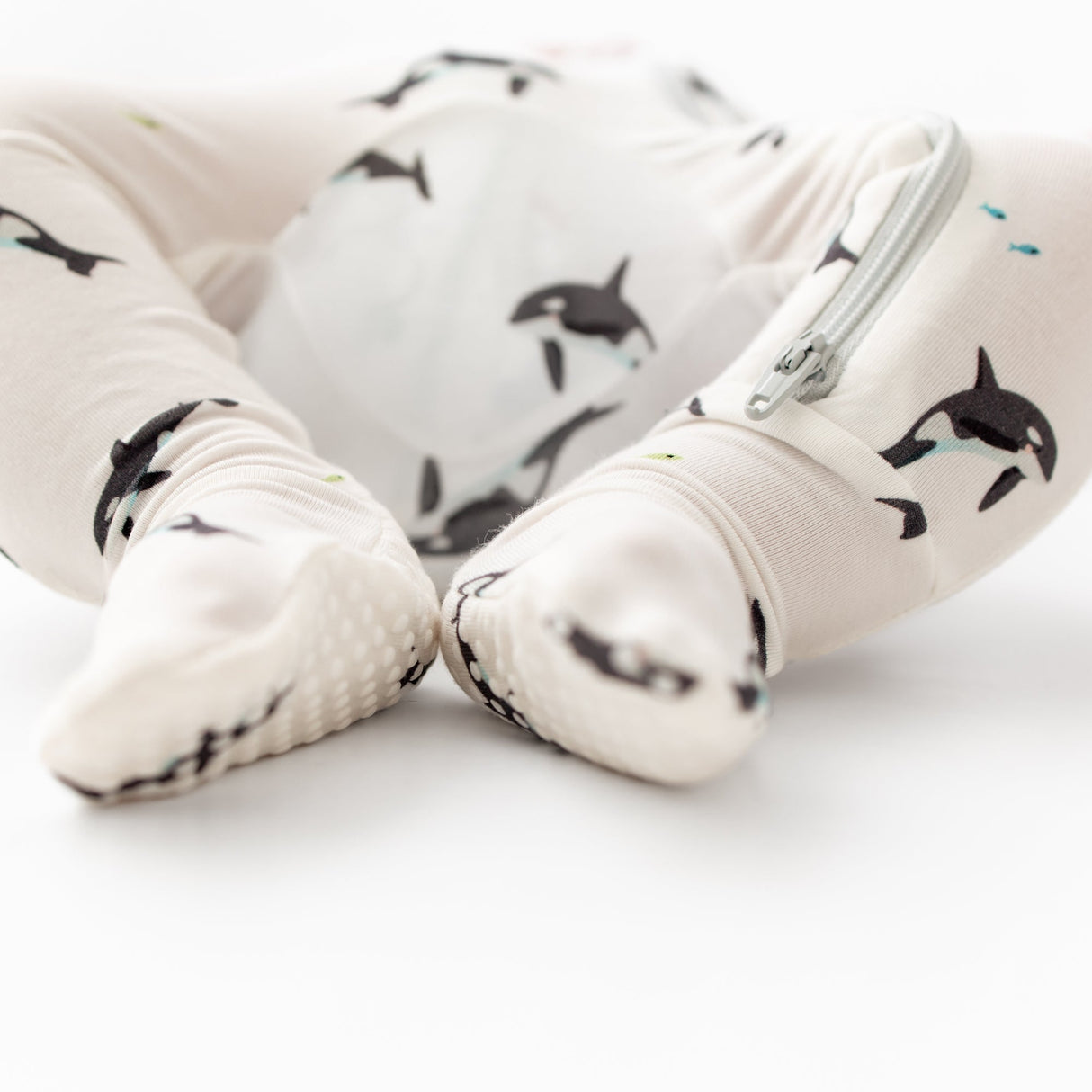 Orca Zippered Footie - HoneyBug