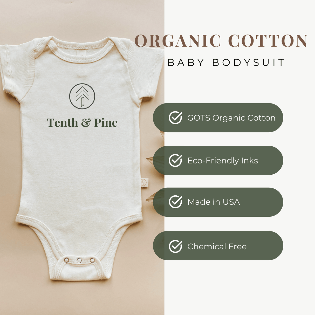 Bestie Clay Organic Cotton Baby Bodysuit Long Sleeve